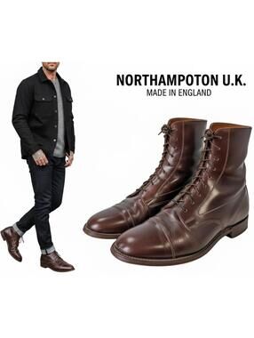 Northampton U.K. 6867 Men Lace-up Work Ride Boots CapToe 7.5